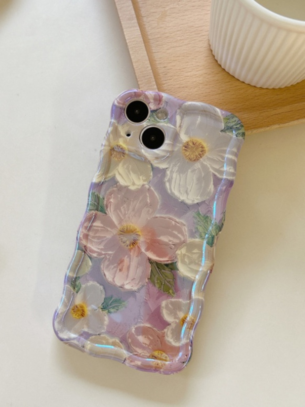 Floral Purple iPhone Case with Pastel Flower Design for the iPhone 13